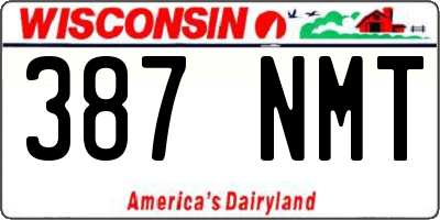 WI license plate 387NMT