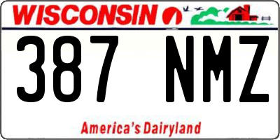 WI license plate 387NMZ