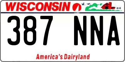 WI license plate 387NNA
