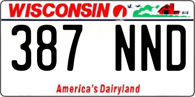 WI license plate 387NND