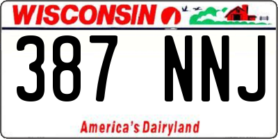 WI license plate 387NNJ