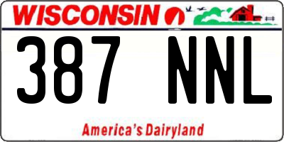 WI license plate 387NNL