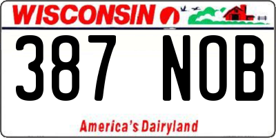 WI license plate 387NOB