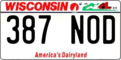 WI license plate 387NOD