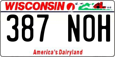 WI license plate 387NOH