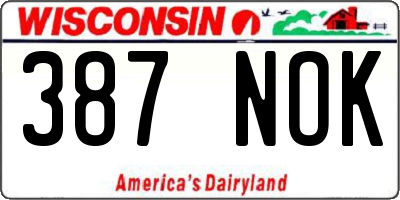 WI license plate 387NOK