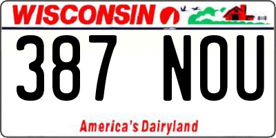 WI license plate 387NOU