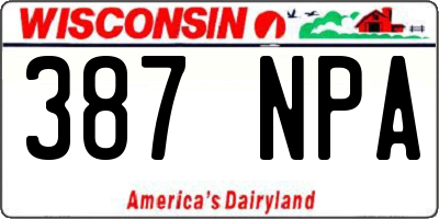 WI license plate 387NPA