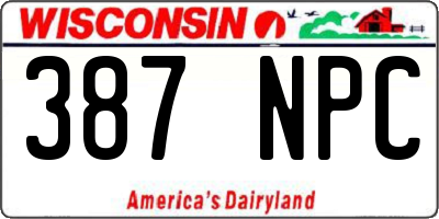 WI license plate 387NPC