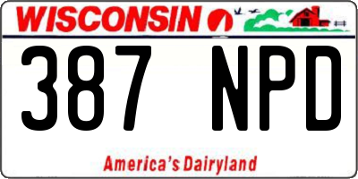 WI license plate 387NPD