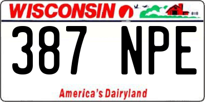 WI license plate 387NPE