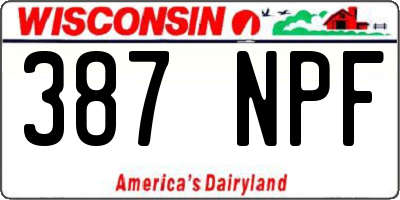 WI license plate 387NPF