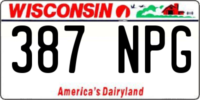 WI license plate 387NPG