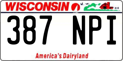 WI license plate 387NPI