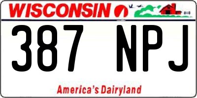 WI license plate 387NPJ
