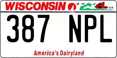 WI license plate 387NPL