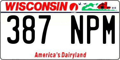 WI license plate 387NPM