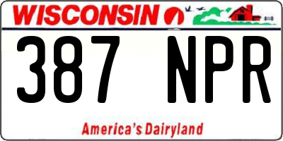WI license plate 387NPR