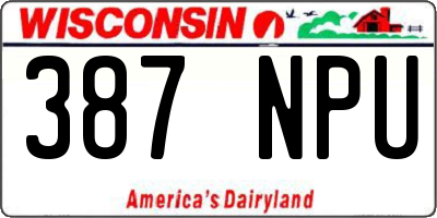 WI license plate 387NPU