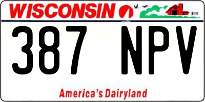 WI license plate 387NPV