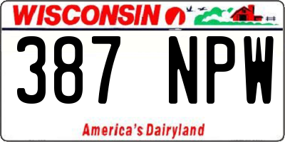 WI license plate 387NPW