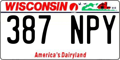 WI license plate 387NPY