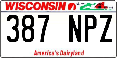 WI license plate 387NPZ