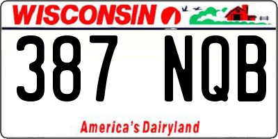 WI license plate 387NQB