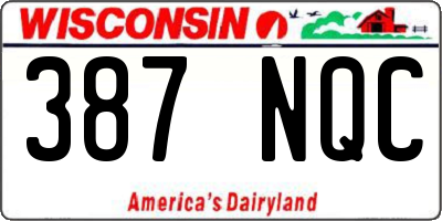 WI license plate 387NQC