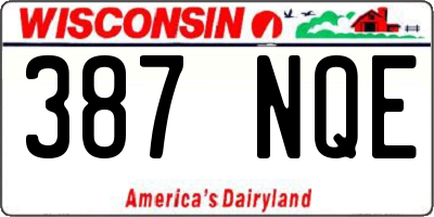 WI license plate 387NQE