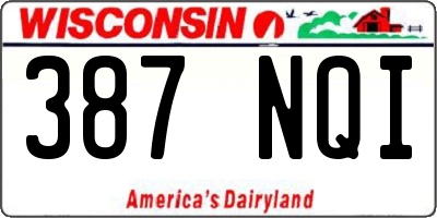 WI license plate 387NQI