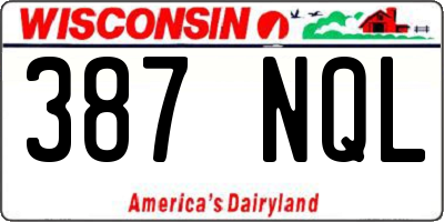 WI license plate 387NQL