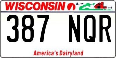 WI license plate 387NQR