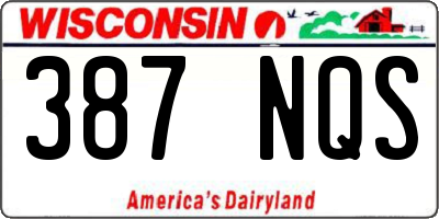 WI license plate 387NQS