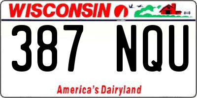 WI license plate 387NQU