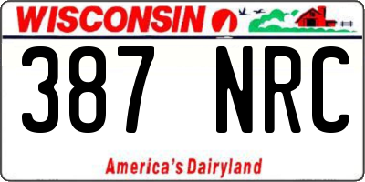 WI license plate 387NRC