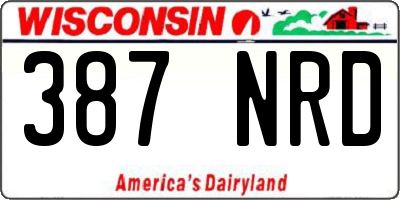 WI license plate 387NRD