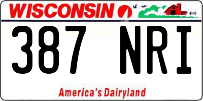 WI license plate 387NRI