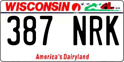 WI license plate 387NRK
