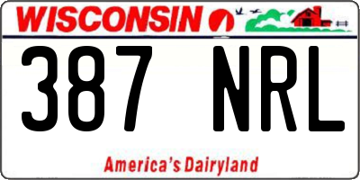 WI license plate 387NRL