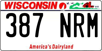 WI license plate 387NRM