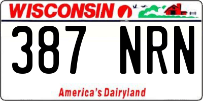 WI license plate 387NRN