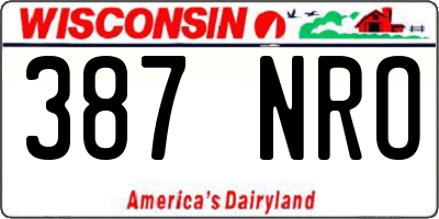WI license plate 387NRO