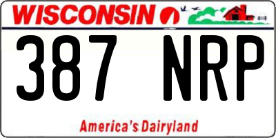 WI license plate 387NRP