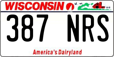 WI license plate 387NRS