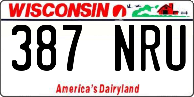 WI license plate 387NRU