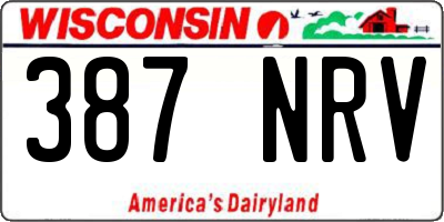 WI license plate 387NRV