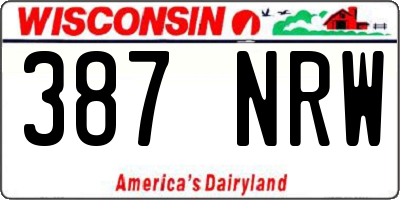 WI license plate 387NRW