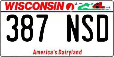 WI license plate 387NSD