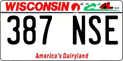 WI license plate 387NSE